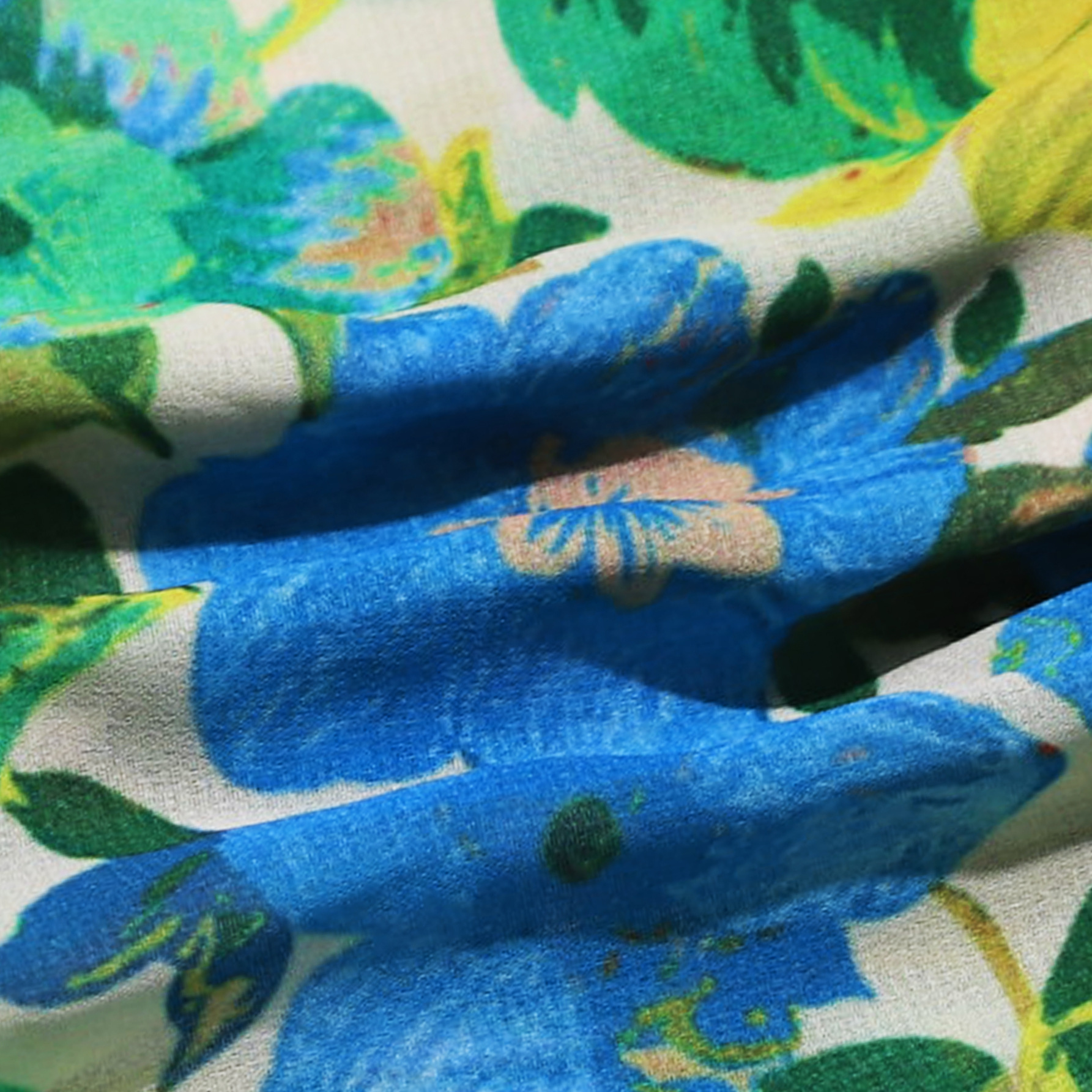 Women's Clothing fashion contrast color printed chiffon long sleeved lace up flared pants two piece suit _voghion.com