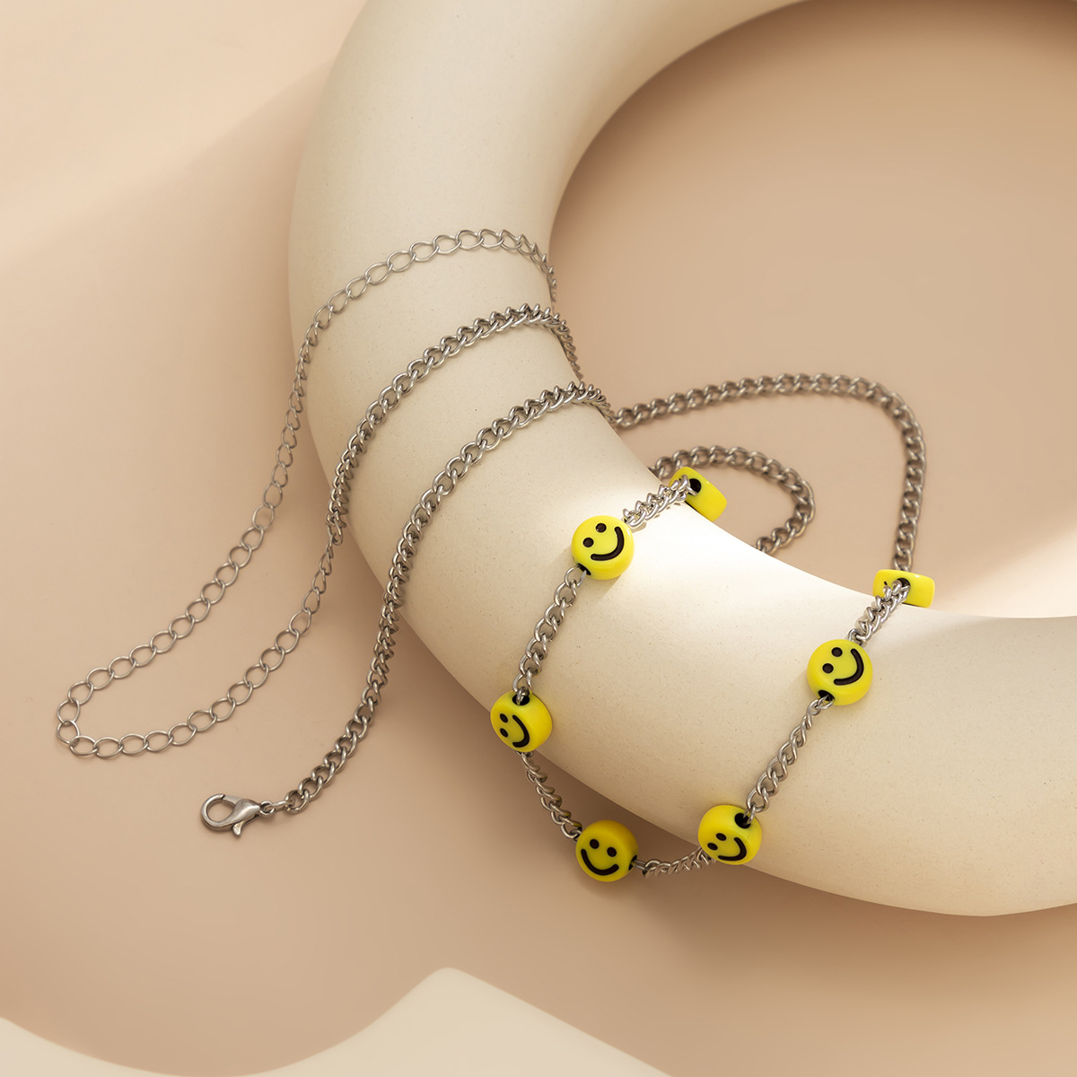 Fashion Simple Metal Ethnic Female Smiley Face Acrylic Waist Chain