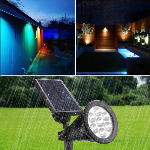 New outdoor solar garden lawn lamp, garden lighting wall lamp, park ground-plugged landscape projection spotlight
