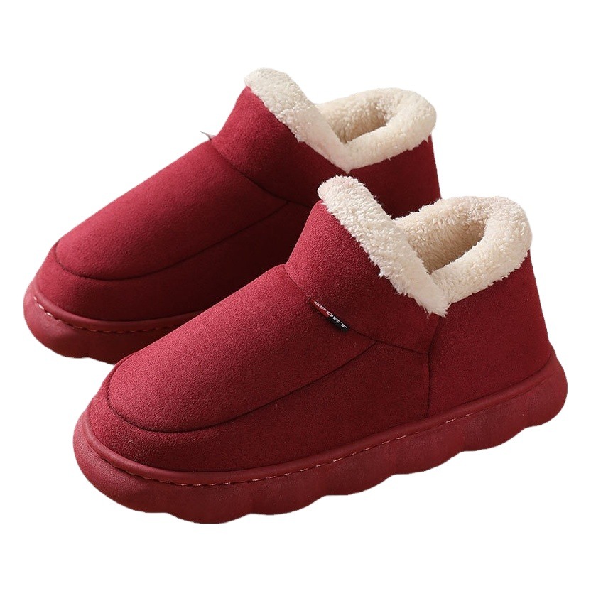 Una pieza de zapatos de algodón viejos para hombres y mujeres en invierno, zapatos de algodón de suela gruesa de ante cálido interior de terciopelo para hombres y mujeres