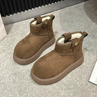 Snow boots for women 2024 winter new style velvet thickened cotton shoes non-slip warm bread shoes