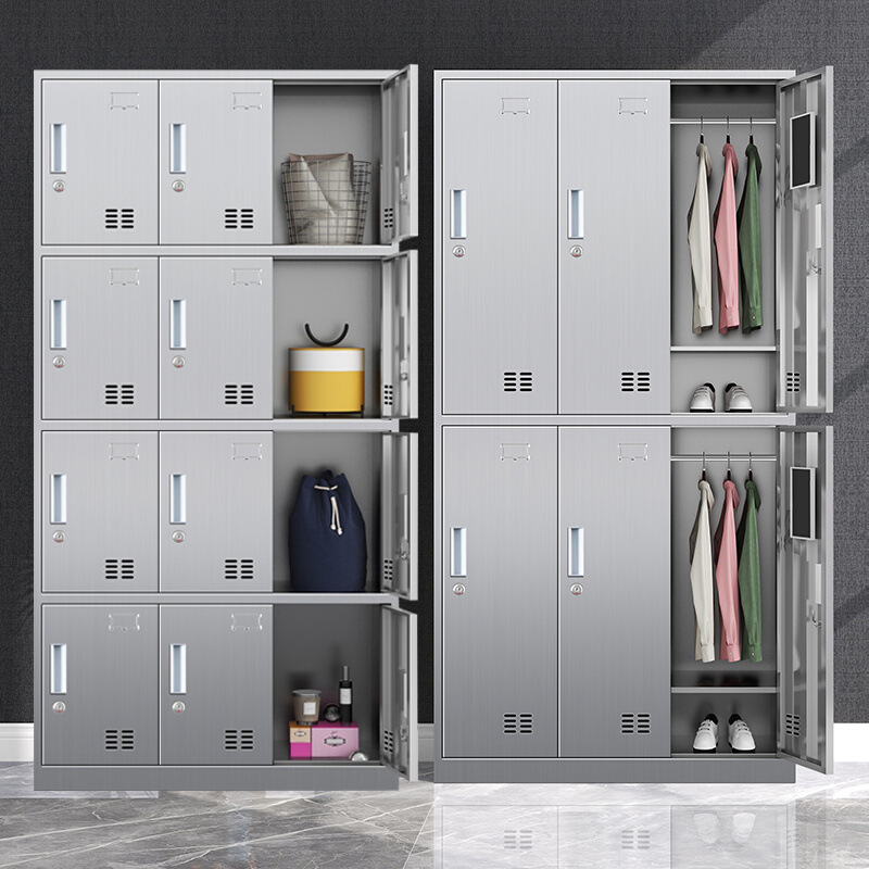 304 stainless steel locker staff locker school bathroom gym multi-door shoe cabinet cupboard storage cabinet
