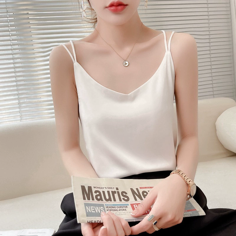 Большой размер красивая спина подтяжка женский ацетат атлас летом тонкий дизайн