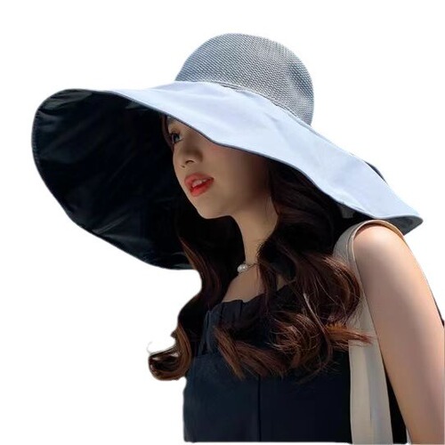 2024 New Wide Brim Fisherman Hat for Women Summer Sunshade Hat UV Protection Black Rubber Upgraded Extra Wide Brim Mesh Hat