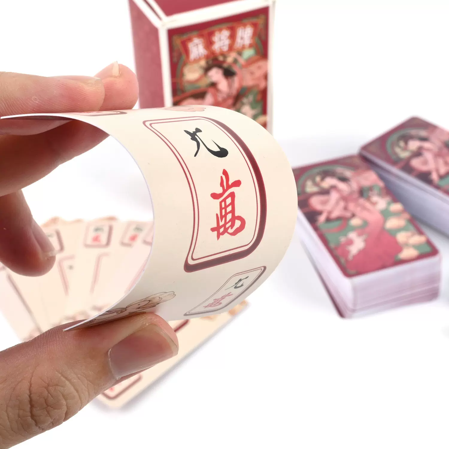 定制批发塑料麻将牌礼品定制 旅游麻将无声软麻将赠送2颗色子