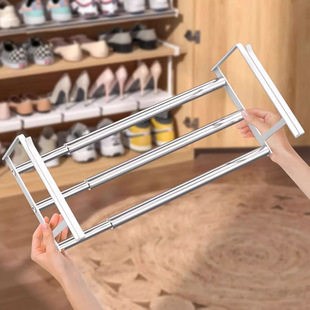 Retractable Shoe Rack Storage Rack Non-Punch Cabinet Storage Rack Space-saving Household Shoe Rack Simple Hanger