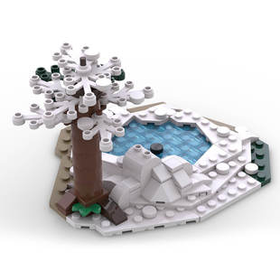 Moc-96286 Medieval Frozen Lake 306 Particle Number Christmas Kidsren's Gift