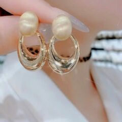 2025新款精致耳钉韩版磨砂几何椭圆耳环女气质小巧百搭高级感耳饰