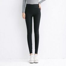 春秋新款黑色打底裤女外穿高腰小脚铅笔裤学生紧身显瘦百搭长裤