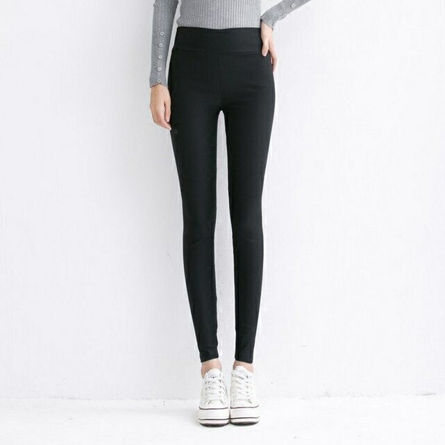 春秋新款黑色打底裤女外穿高腰小脚铅笔裤学生紧身显瘦百搭长裤
