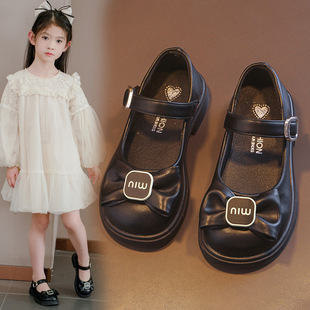 Children's Shoes, Girls' Leather Shoes, Spring & Fall 2025 New Korean Style Soft-Soled Princess Shoes, Middle-Aged and Older Girls, Primary School Students' Shoes