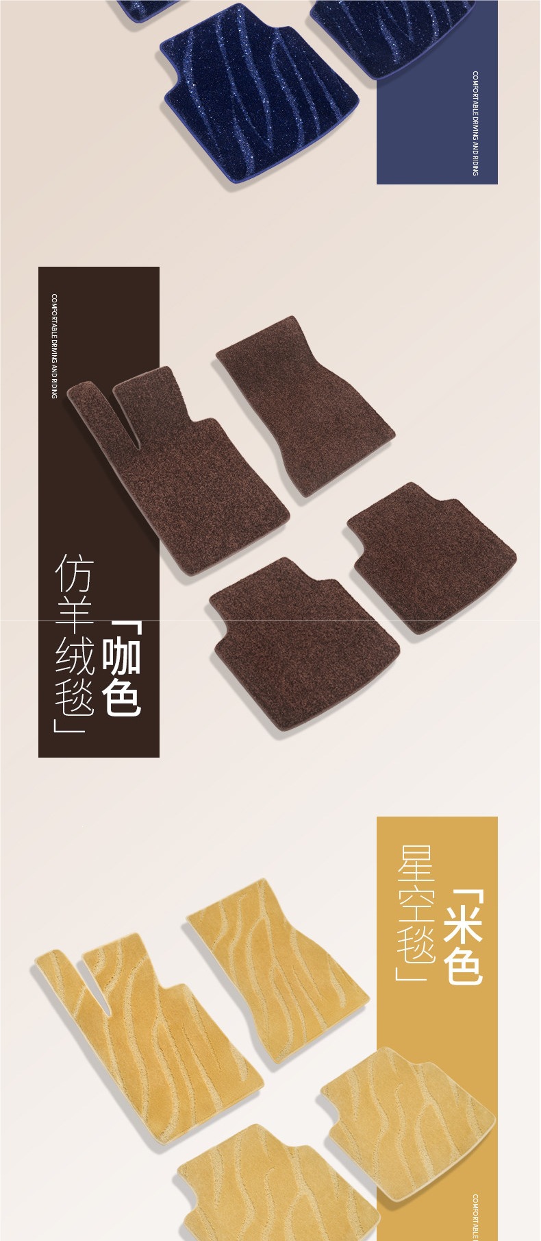 Car upper layer starry sky carpet floor mat, driver's seat replacement carpet, waterproof and wear-resistant, rear seat driver and passenger seats, other parts of the car