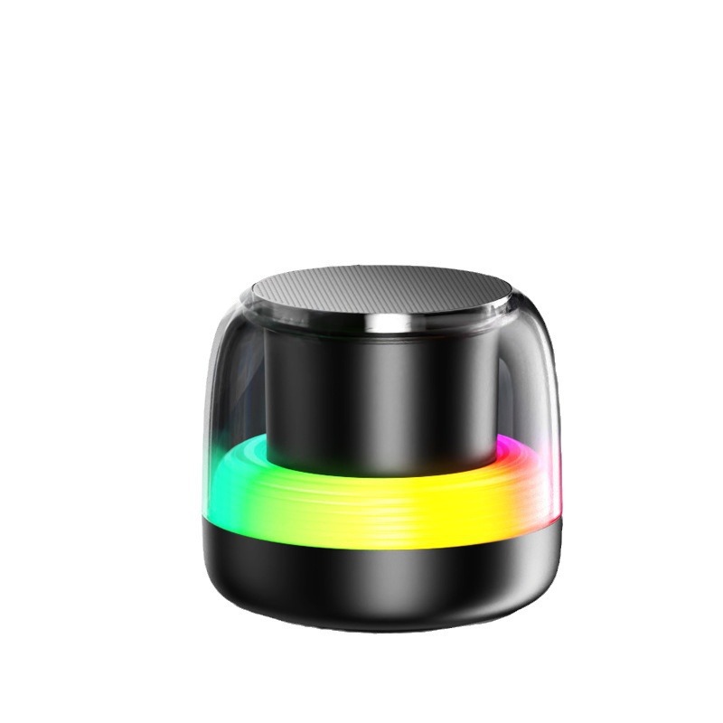 Nuevo altavoz Bluetooth inalámbrico de gran volumen pequeño cañón de acero portátil para exteriores mini RGB luminoso pequeño punto de sonido