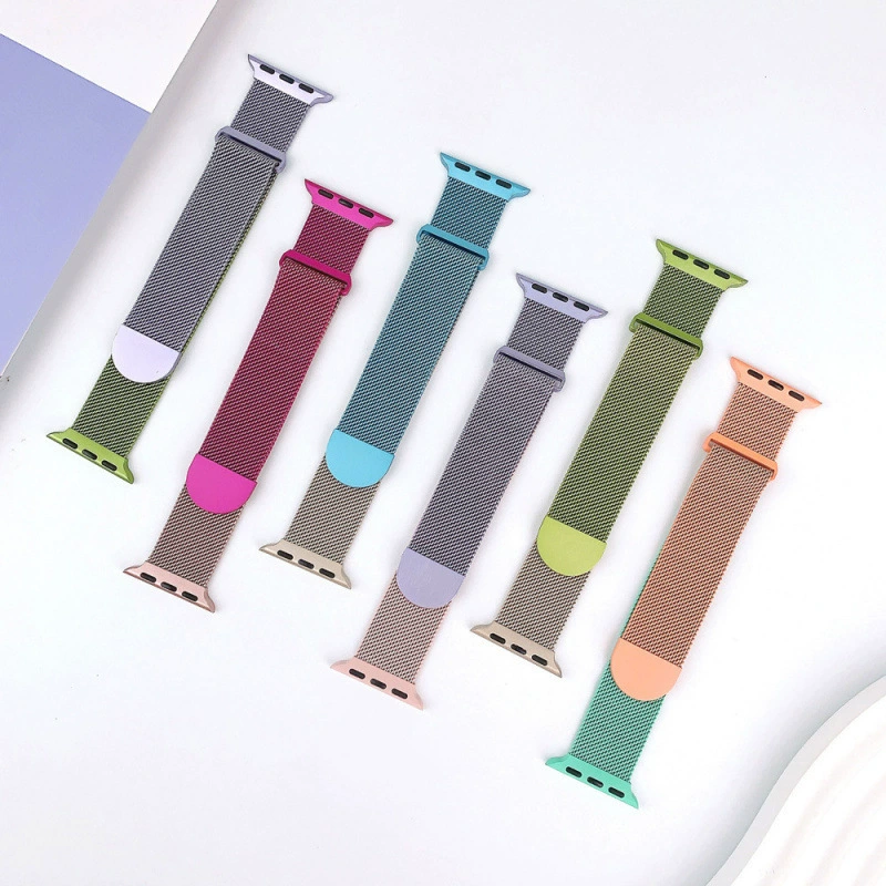 Подходит для iWatch S10 Apple watch ремешок AppleWatch9 Milanese S8 спортивная металлическая магнитная S7