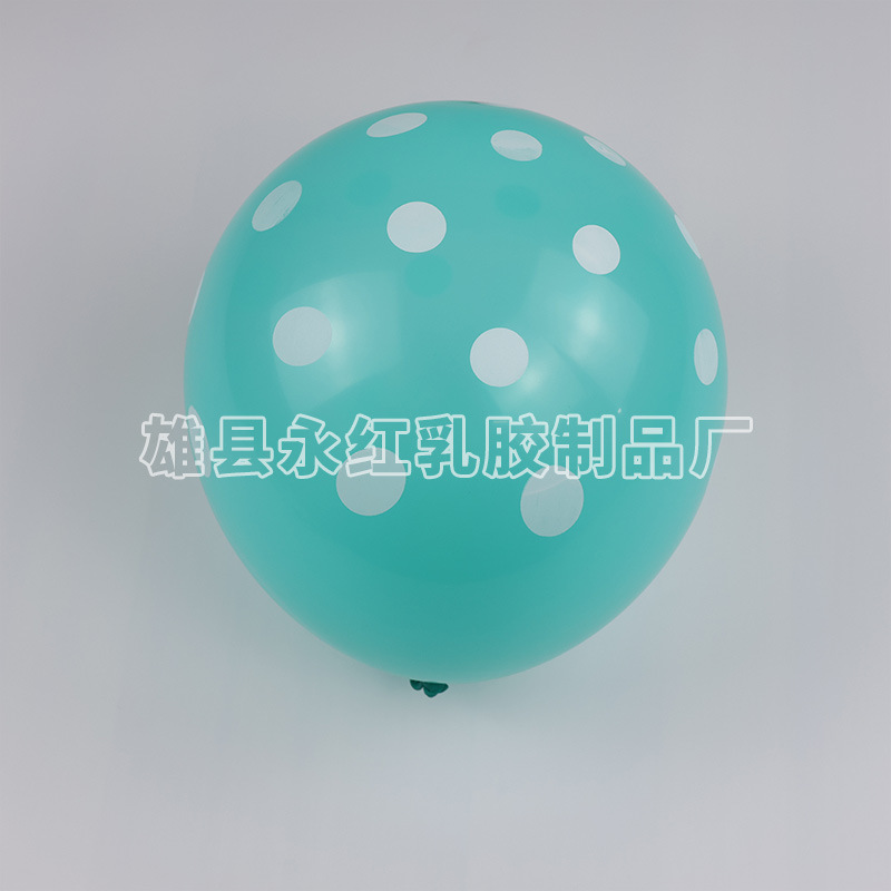 12 pulgadas ondulado punto de globo espeso punto de color globo impreso globo de látex redondo