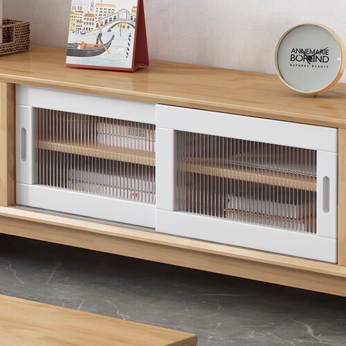 Nordic solid wood coffee table TV cabinet combination simple modern living room small apartment floor cabinet living room home storage cabinet