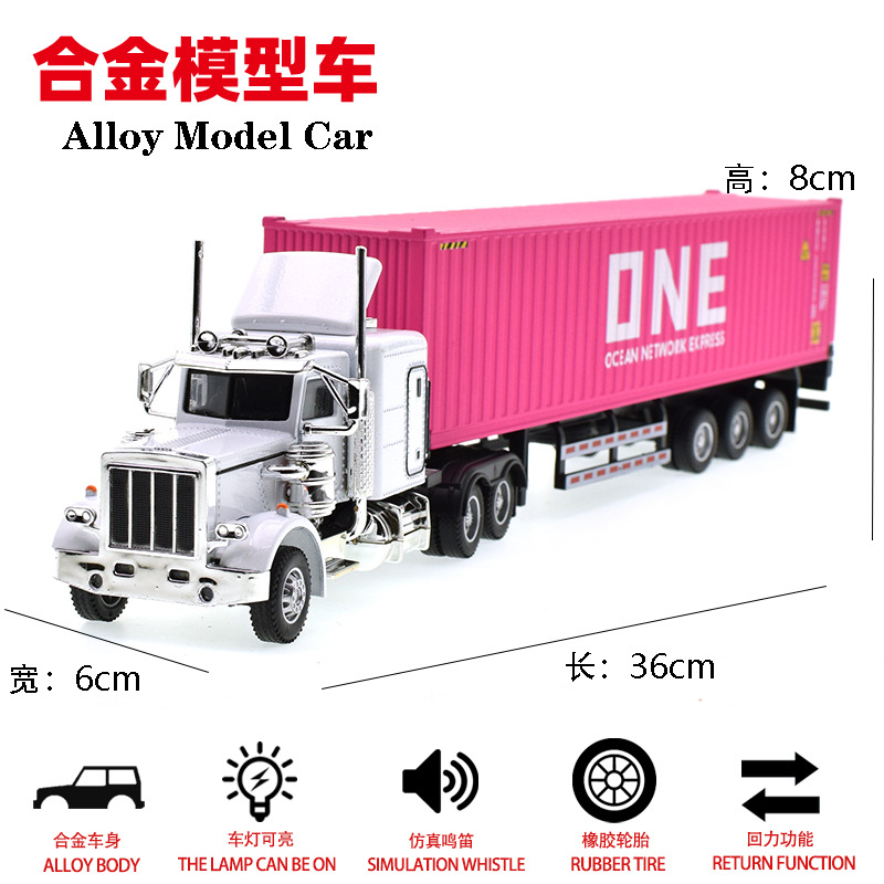 Trapeador de aleación transfronterizo Camión grande americano Camión de transporte de furgoneta Juguete al por mayor Modelo de camión contenedor