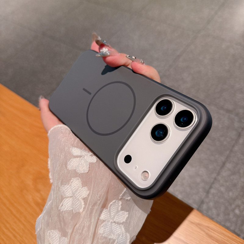 iPhone17系列新款撞色手机壳苹果16Promax简约15纯色大孔磁吸软壳|undefined