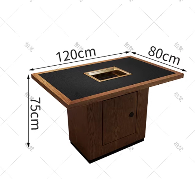 Mei Guoyun Guichuan Mountain Wildwind Restaurant tarjeta de mesa de mármol de madera maciza olla caliente silla estufa electromagnética integrada comercial