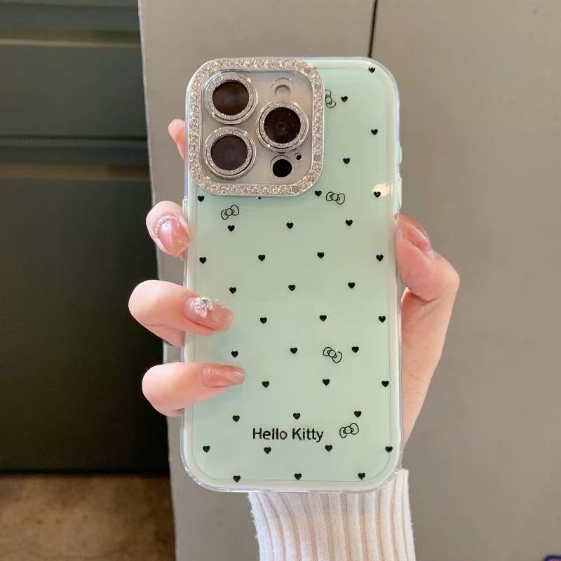 Verano nuevo color sólido amor borde de diamante para iphone16ProMx funda para teléfono móvil Apple 14/15 pareja 13 nuevo