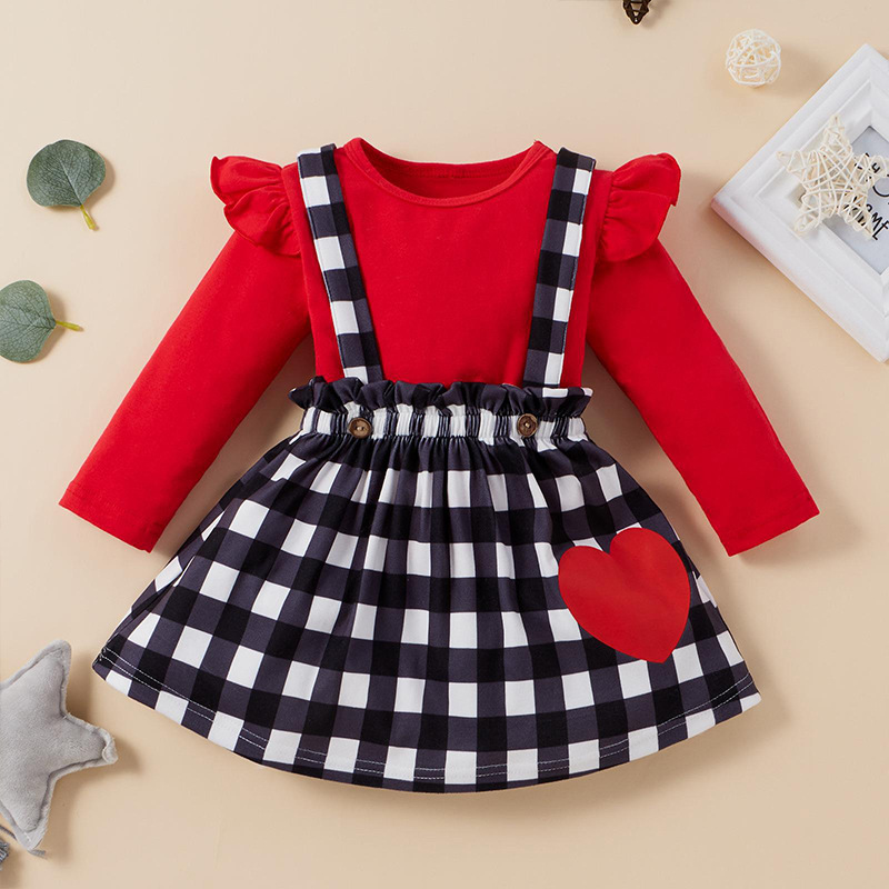 Mignon Forme De Cœur Coton Filles Vêtements Ensembles display picture 2