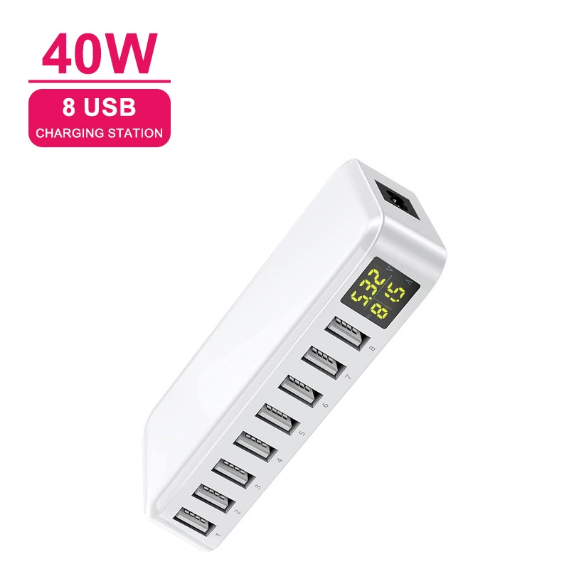 Factory direct selling USB multi -port charger 8 -port desktop charging intelligent numbers CE RoHS PSE certification