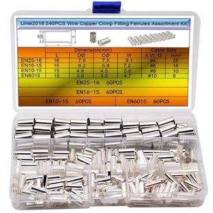 XFFCSEC 240PCS wire copper crimp joint ferrule:(4 specifications: AWG 4,6,8,10) non-absolute