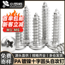 PA铁镀镍十字圆头自攻螺丝小螺钉盘头自攻丝自攻钉M2M2.5M3M4M5M6
