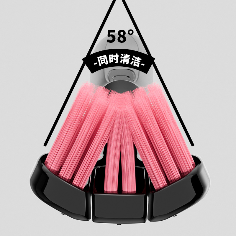 Cepillo de dientes de tres lados en blanco y negro 2 paquetes de cepillos de dientes de lana suave para el hogar para adultos