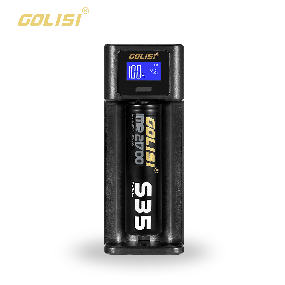 GOLISI i1 18650 2A锂电池充电器兼容21700电池