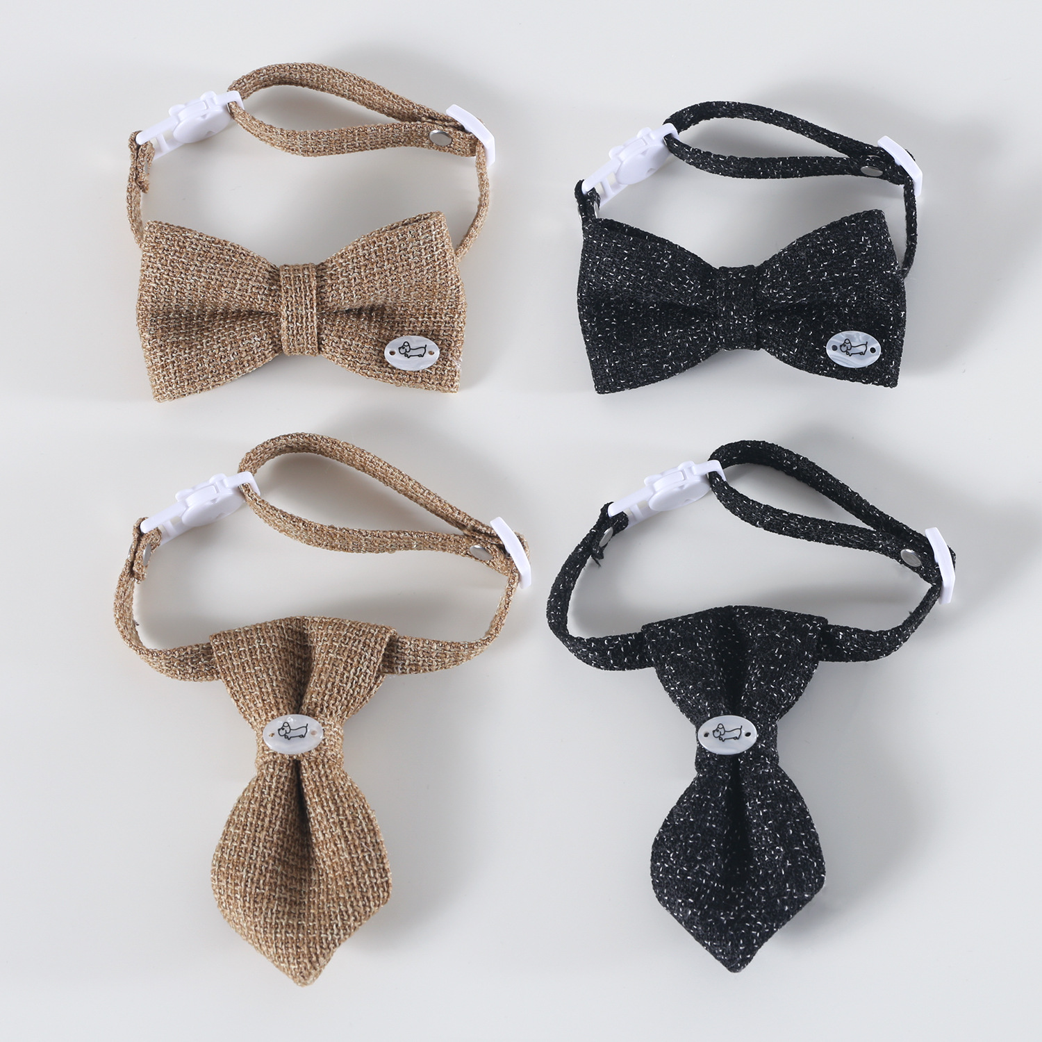 2025 mascota lino collar ajustable anti-asfixia gatito cachorro perro caballero corbata corbata arco