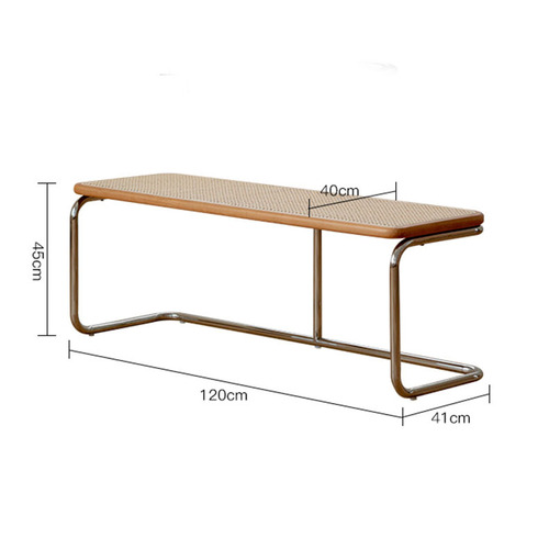 Nordic creative rattan bench home door solid wood shoe changing stool bedroom second-hand bed end stool bed and breakfast porch low stool