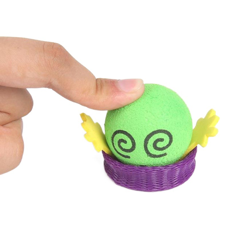 Cross-border children's hand-pressed bounce jump expression doll EVA spring 9cm large bounce toy