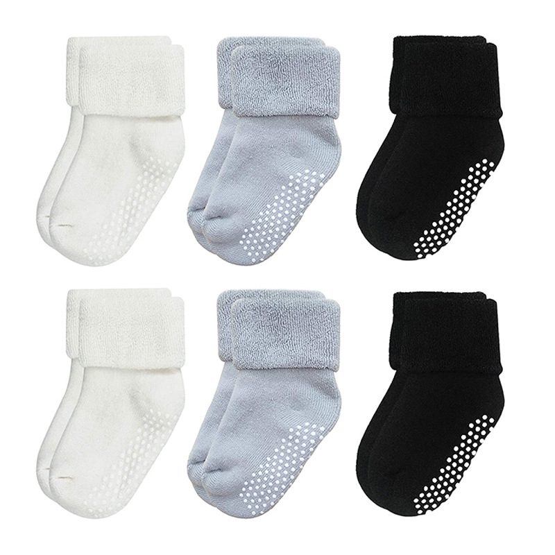 Calcetines para niños otoño e invierno Bebé niños y niñas piso Calcetines antideslizantes calcetines para niños invierno engrosado forro polar Terry mediados de la pantorrilla