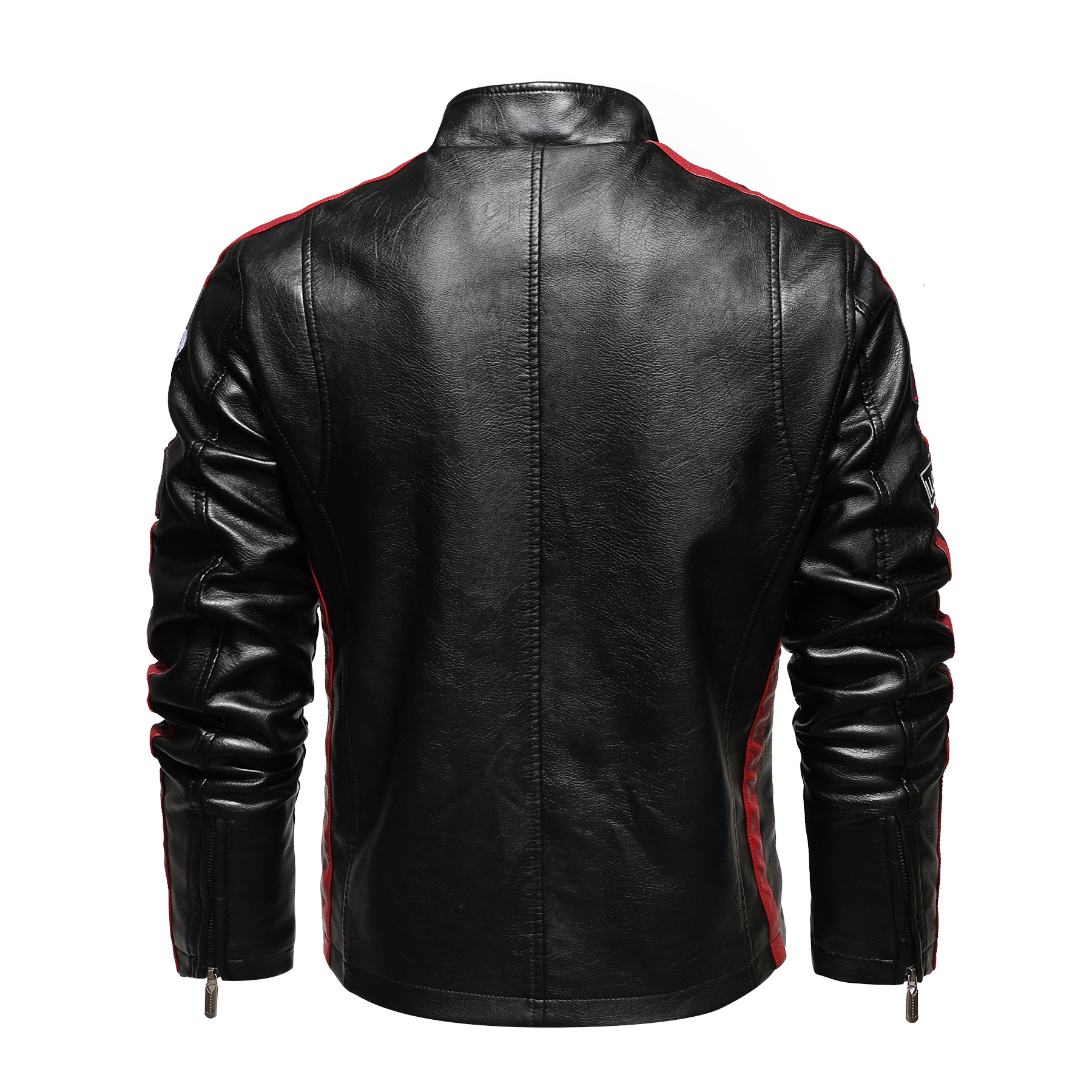 Herren Motorrad Lederjacke für Herbst und Winter, Street Wear, PU Samt Plus_voghion.com