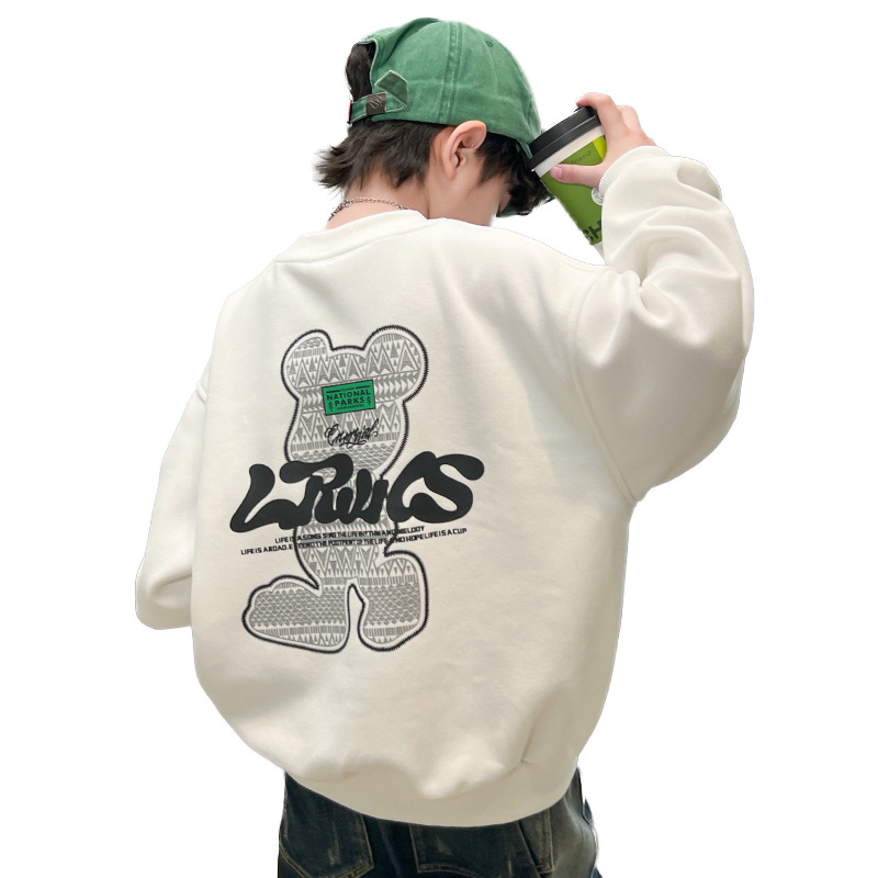 Jongensmerk hoodie voor lente 2024 nieuwe collectie, top, mid size kinder herfst basis shirt, stijlvol en trendy_voghion.com