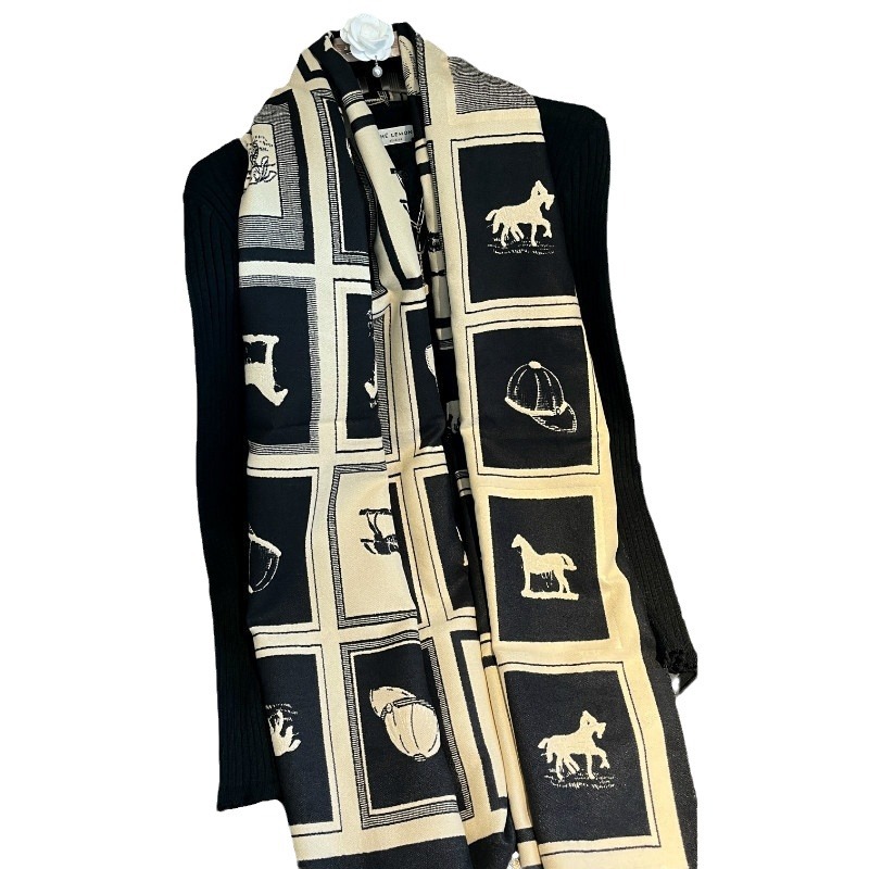 Designový nový šátek 2024 pro ženy, podzimní a zimní šátek s módní, luxusní teplou šálou_voghion.com