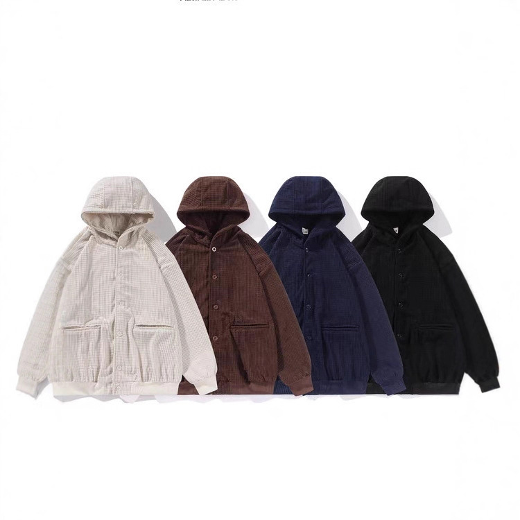 2025 Waffle Solid Color Hooded Cardigan Sweatshirt Men's Trendy Brand Japanese Style Casual Loose Versatile Jacket Couple Jacket 2025 Waffle Solid Color Hooded Cardigan Sweatshirt Men's Trendy Brand Japanese Style Casual Loose Versatile Jacket Couple Jacket
