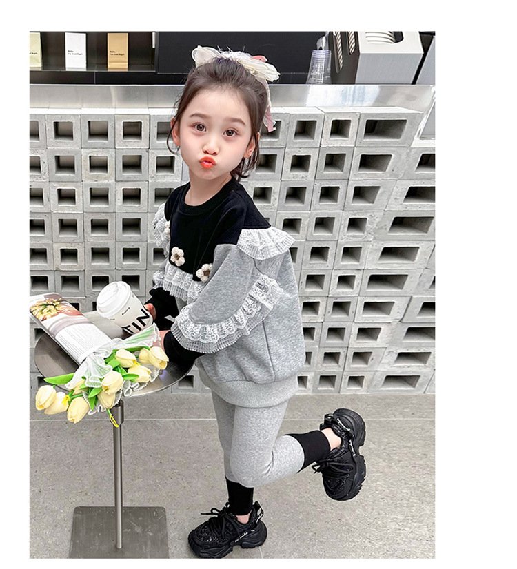 Dräi Blummen Ënnerwäsch 2024 Fréijoer Nei Moudeg Kanner- a Meedercher Sport Zweedeel Set_voghion.com