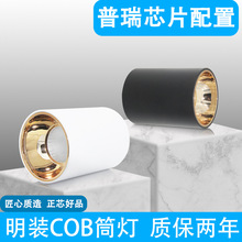 LED射灯铝灯体无光斑可吸顶吊线安装家用酒店明装筒灯全铝护眼
