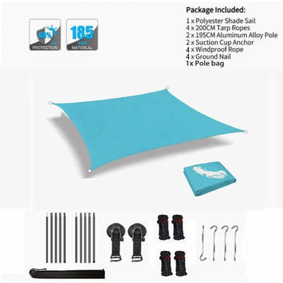 Avtomobil yan çətirləri — camping car side sunshade, off-road - lake-blue-2x2m