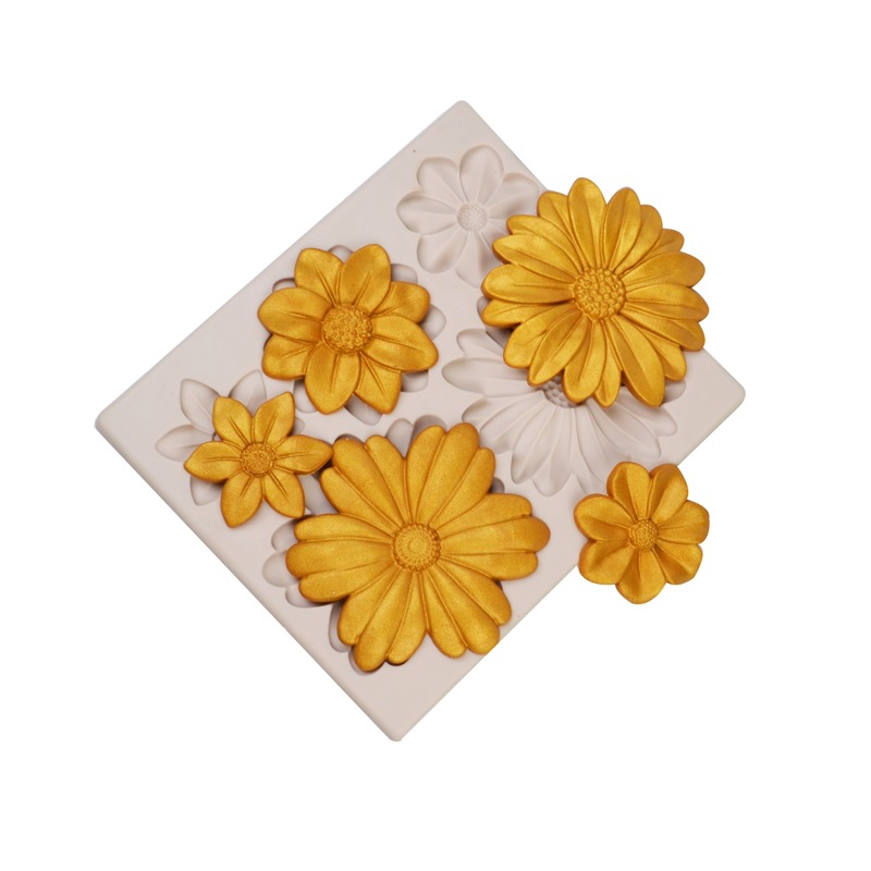 Nuevas herramientas para hornear crisantemo africano pequeño Zou Ju fondant cake molde chocolate cake decoración molde de silicona