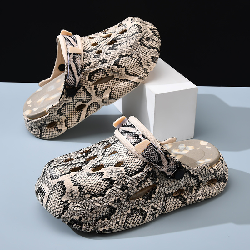 Thick-soled Snakeskin Hole Shoes Increased Non-slip Couple Sandals EVA Breathable Wear-resistant Non-smelly Foot-wearing Camping Sandals