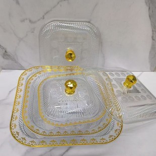 Square Entry Luxury Fruit Plate Living Room Home Coffee Table Snacks Snacks Pendant Plate Candy Storage Box Nuts Dried Fruit Plate