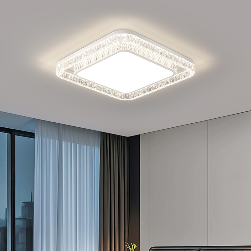 La luz principal de la sala de estar es ligera, lujosa, de alta gama, moderna, simple, atmosférica, rectangular, protección ocular, combinación de lámparas de techo, paquete de toda la casa