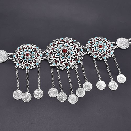 New hot selling retro coin tassel waist chain bohemian exotic belly dance beach body chain belt
