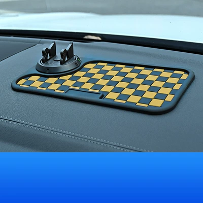 decorations mobile phone silicone fixing – Anti-slip mat - black-and-yellow-with-stand