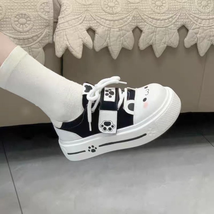 Milk Huhu House Lindas chicas suaves zapatos de lona suaves y lindos zapatos de lo suaves y cómodos zapatos de tabla lindos de plataforma pequeña zapatos casuales