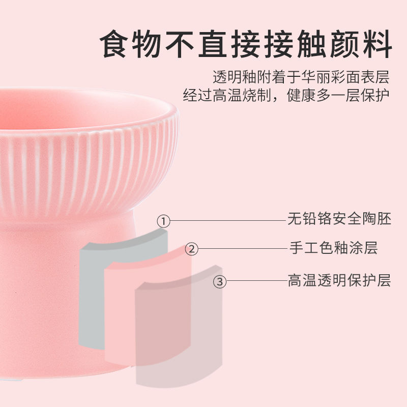 Nuevo gato tazón cuello protección en línea celebridad tazón de cerámica protección del cuello anti-negro barbilla tazón de agua lindo gato cuenca suministros para mascotas