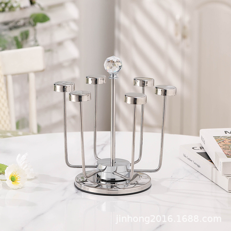 크리스탈 헤드 회전 컵 홀더 (크롬 컬러)